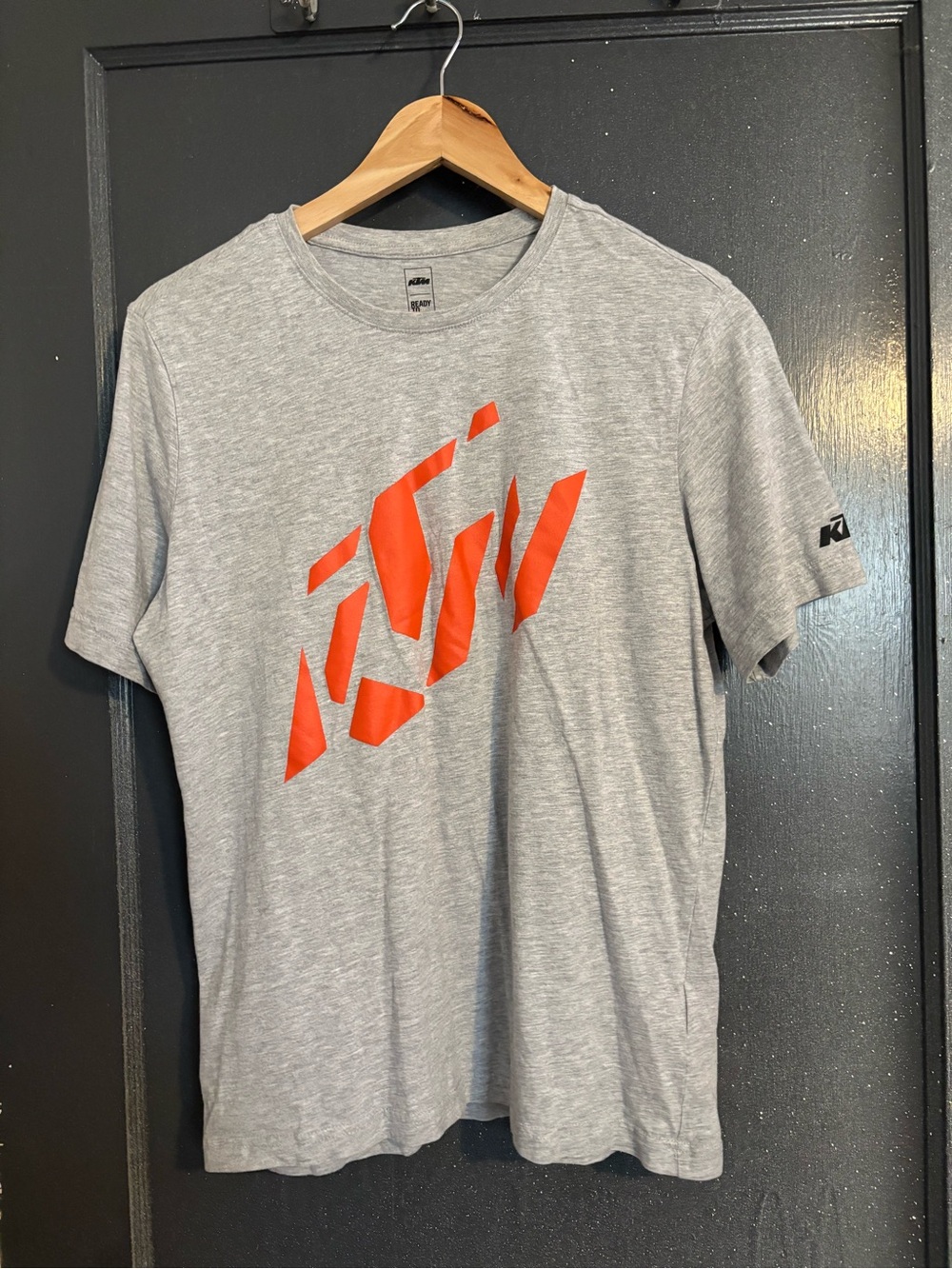 Men's Heather Gray Short Sleeve Tee with Orange Graphic